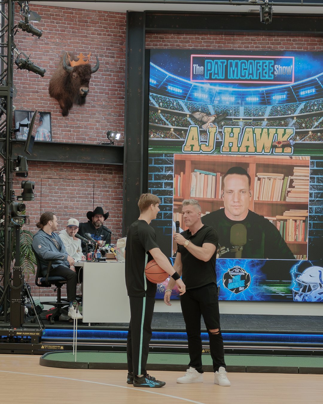 Cam Hazzard talking with Pat McAfee live on ESPN in the Thunderdome