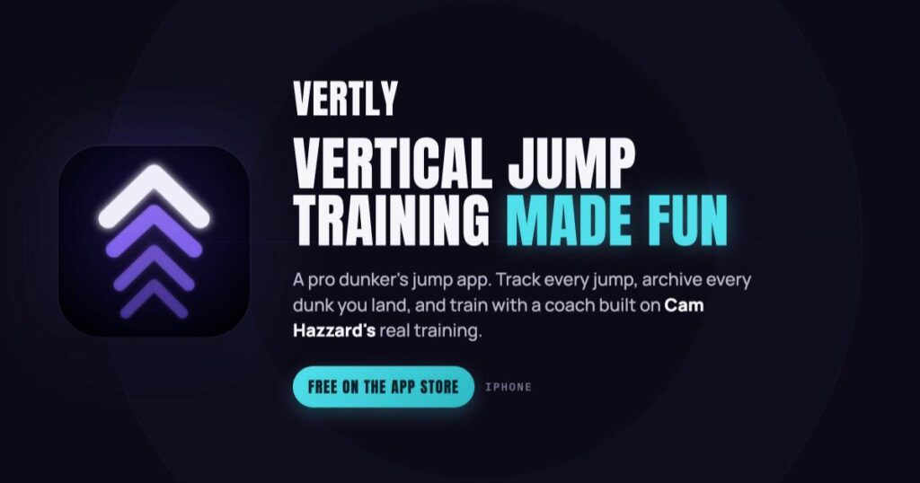Vertly vertical jump training app, free on the App Store